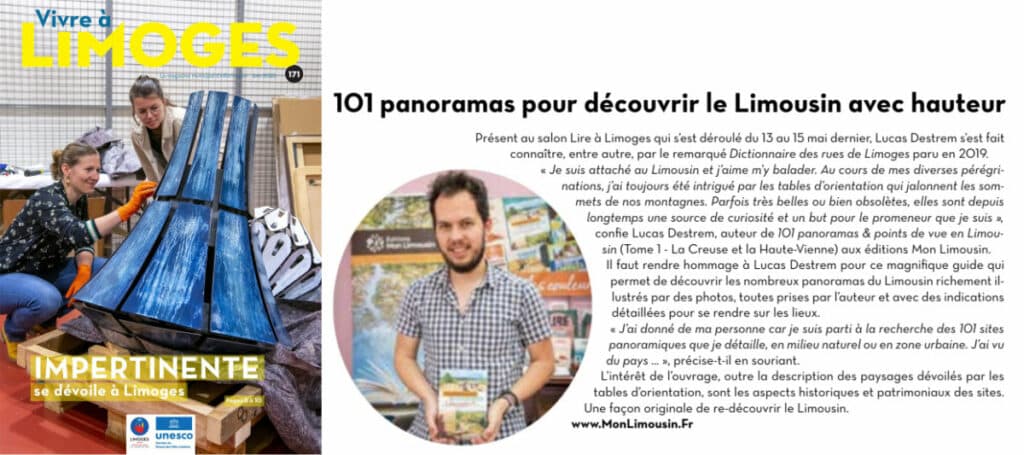 Lucas Destrem dans Vivre à Limoges, magazine de la ville, juin 2022