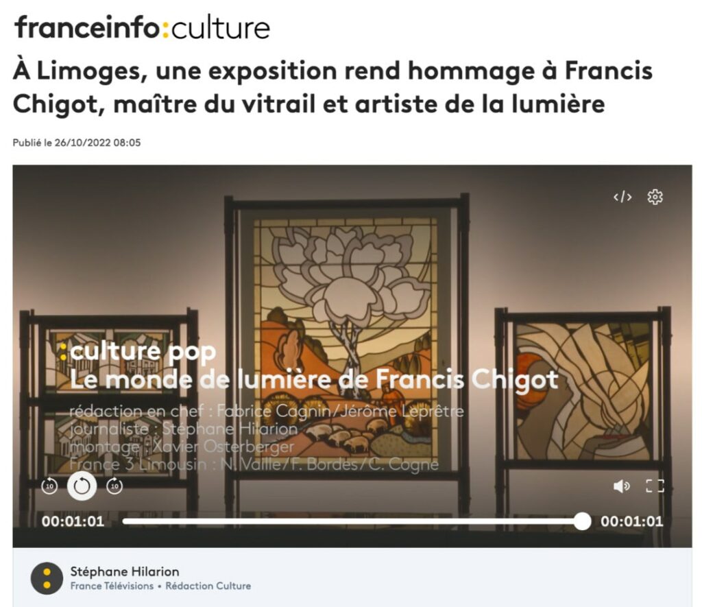 Le monde de lumière de Francis Chigot sur France Info.