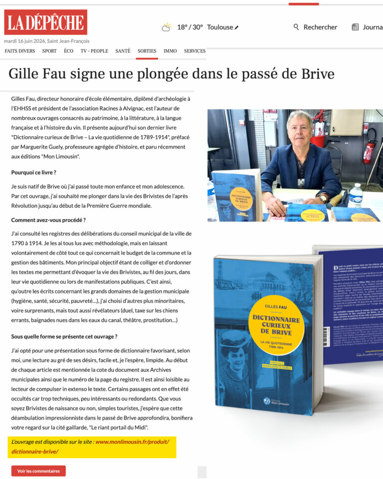 Lire la suite à propos de l’article Une plongée dans le passé de Brive